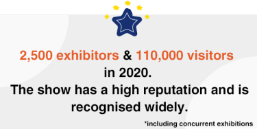 2,500 exhibitors &110,000 visitors in 2020.  The show has a high reputation and is recognised widely. 